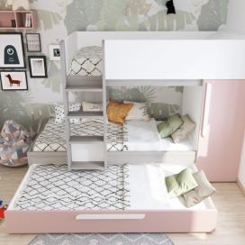 Aldo Patrová postel pro tři děti Bo7 - antique pink
