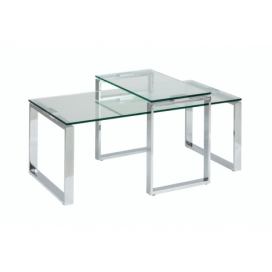 Dkton Konferenční stolek 2-set Akamu čiré sklo