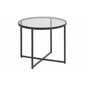 Dkton Stylový konferenční stolek Aimilios kouřová / černá