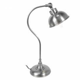 Stolní kovová stříbrná lampa - 14*25*45 cm E14/1*40W Clayre & Eef