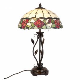 Stolní lampa Tiffany s růžemi Rosalin - Ø 35*61 cm 2x E27/60W Clayre & Eef