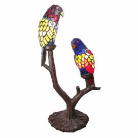 Stolní lampa Tiffany Parrots - 50*24*63 cm Clayre & Eef