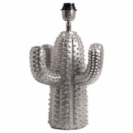 Stříbrná kovová stolní noha k lampě Cactus  -Ø 24*34 cm/ E27 Colmore by Diga