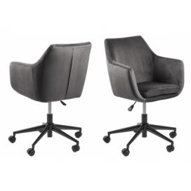 Dkton Designová kancelářská židle Norris tmavě šedá