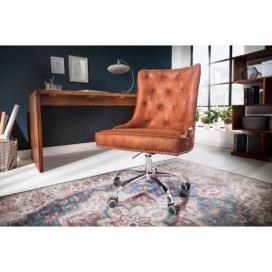 LuxD Kancelářská židle s područkami Jett vintage světlehnědá