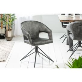 LuxD Designová otočná židle Age tmavě zelený samet