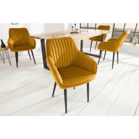 LuxD Designová židle Esmeralda, hořčicová žlutá
