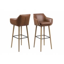 Dkton Designová barová židle Almond koňaková