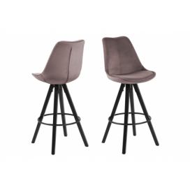 Dkton Designová barová židle Nascha světle růžová