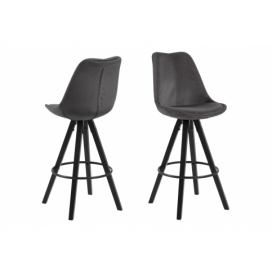 Dkton Designová barová židle Nascha tmavě šedá-černá