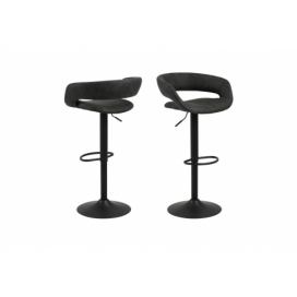 Dkton Designová barová židle Natania antracitová a černá