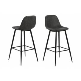 Dkton Designová barová židle Nayeli antracitová a černá - Skladem (RP)