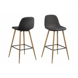 Dkton Designová barová židle Nayeli šedá a přírodní
