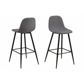 Dkton Designová barová židle Nayeli světle šedá a černá 91 cm