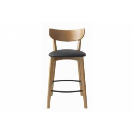 Furniria Designová barová židle Kian přírodní - černá - Skladem