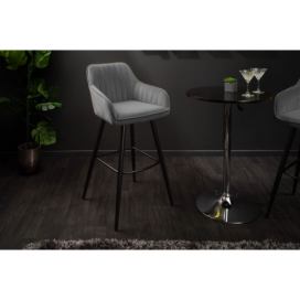 LuxD Designová barová židle Esmeralda šedý samet