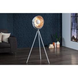 LuxD 25957 Designová stojanová lampa Atelier 145 cm bílo-stříbrná