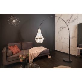 LuxD 24933 Designová stojanová lampa Kingdom 189 - 204 cm stříbrná závěsné svítidlo