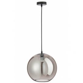 Závěsné skleněné kouřové světlo Ball silver - Ø 30*210 cm J-Line by Jolipa