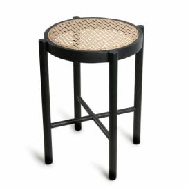Černý retro dřevěný stolek Webbing - 35*35*50 cm HKLIVING