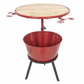 Červený kovový točící stolek - Ø 58*108 cm Clayre & Eef