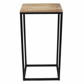 Odkládací stolek Industrial s recyklovaným dřevem - 40*27*81 cm Clayre & Eef