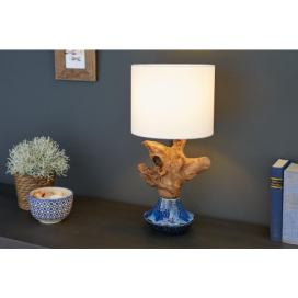 LuxD 21540 Designová stolní lampa Sloane, 50 cm ořech