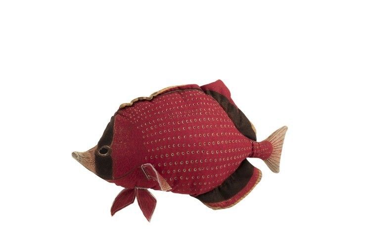 Červený polštář Fish Dory - 62*15*33cm J-Line by Jolipa - LaHome - vintage dekorace