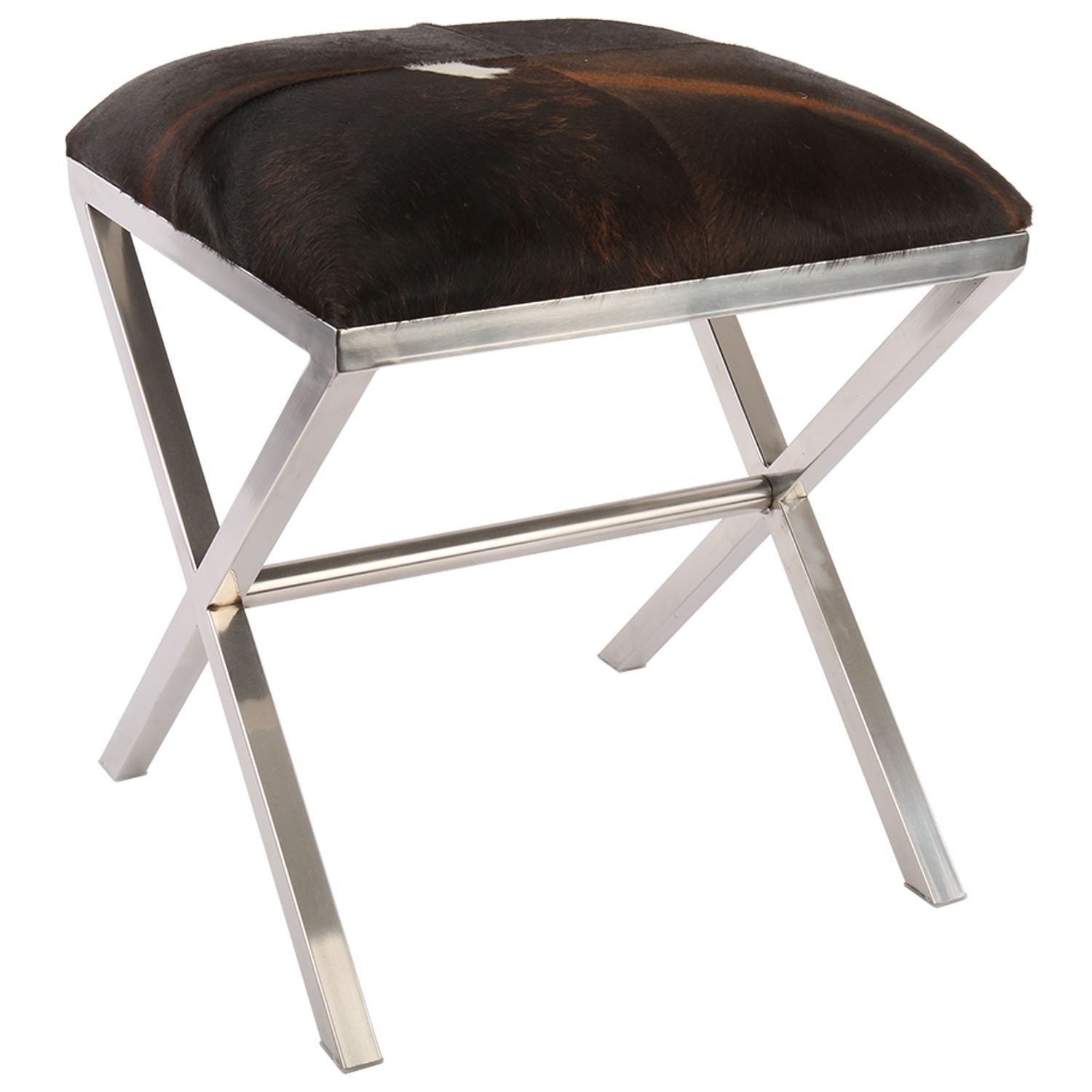 Kovová stolička Gotta s koženým sedákem - 45*45*53cm Collectione - LaHome - vintage dekorace