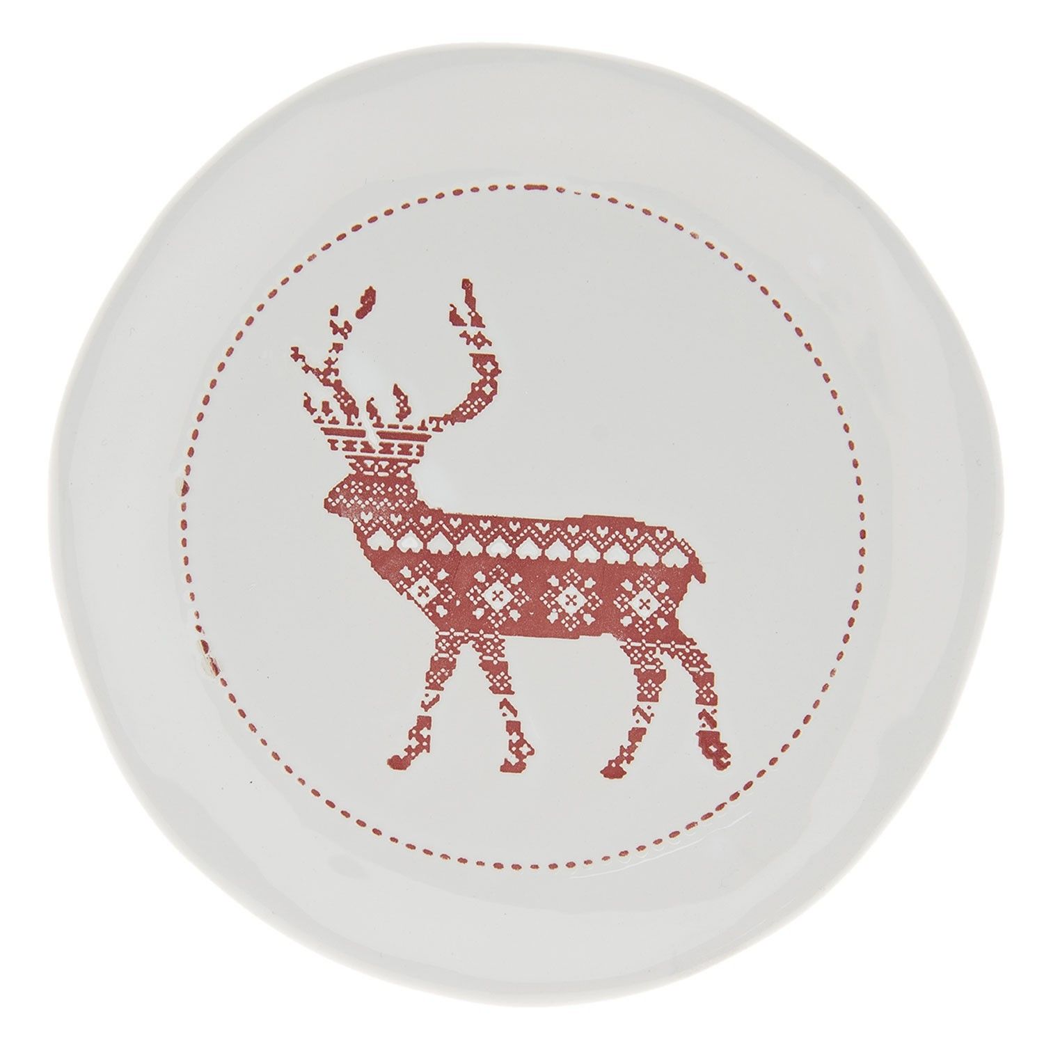 Dezertní talířek s jelenem - Ø 20*3 cm Clayre & Eef - LaHome - vintage dekorace