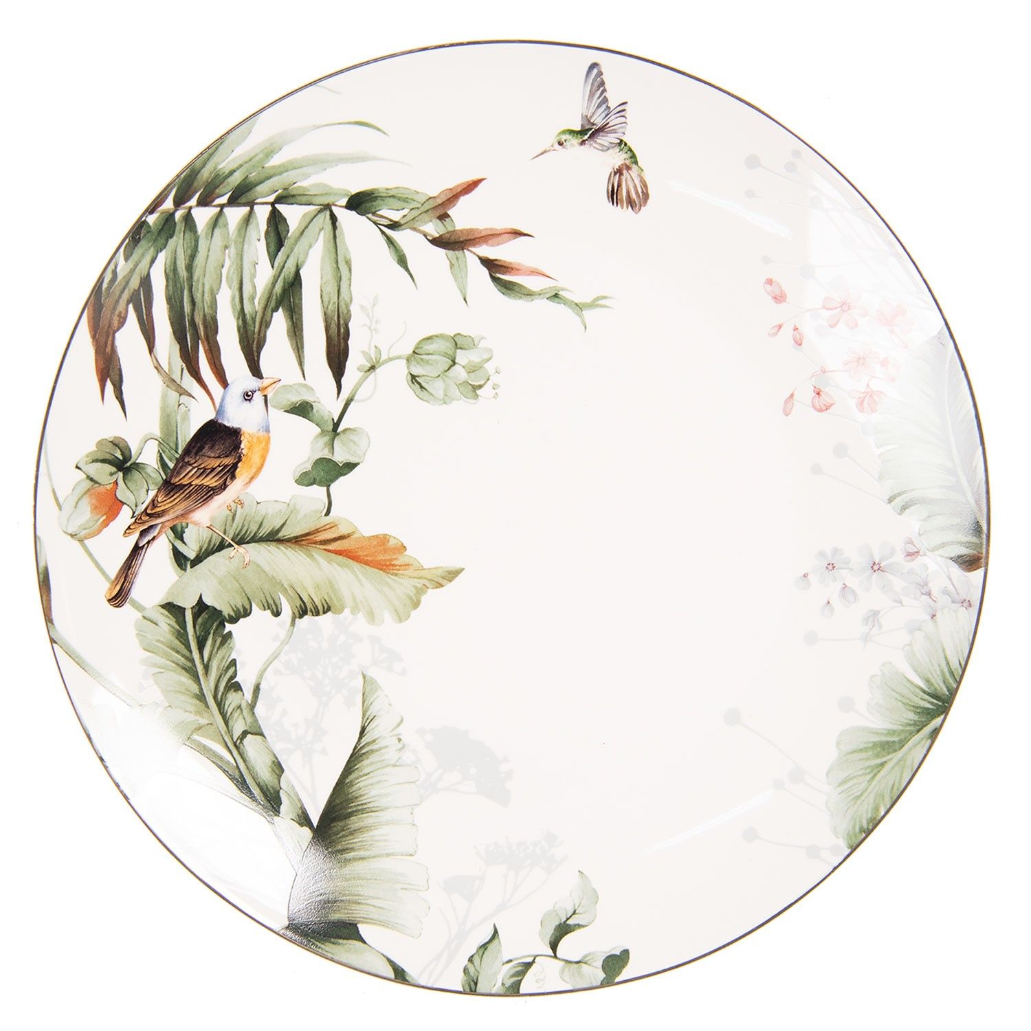 Jídelní talíř Tropical birds - Ø 26*2 cm Clayre & Eef - LaHome - vintage dekorace