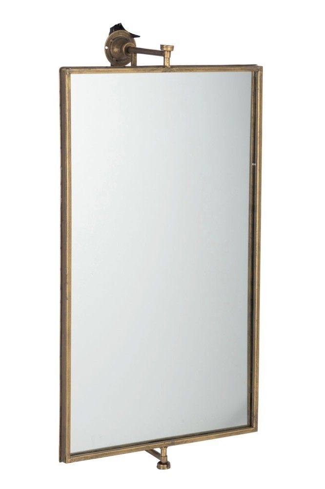 Zlaté nástěnné kovové zrcadlo antik gold -  35*50*70cm J-Line by Jolipa - LaHome - vintage dekorace