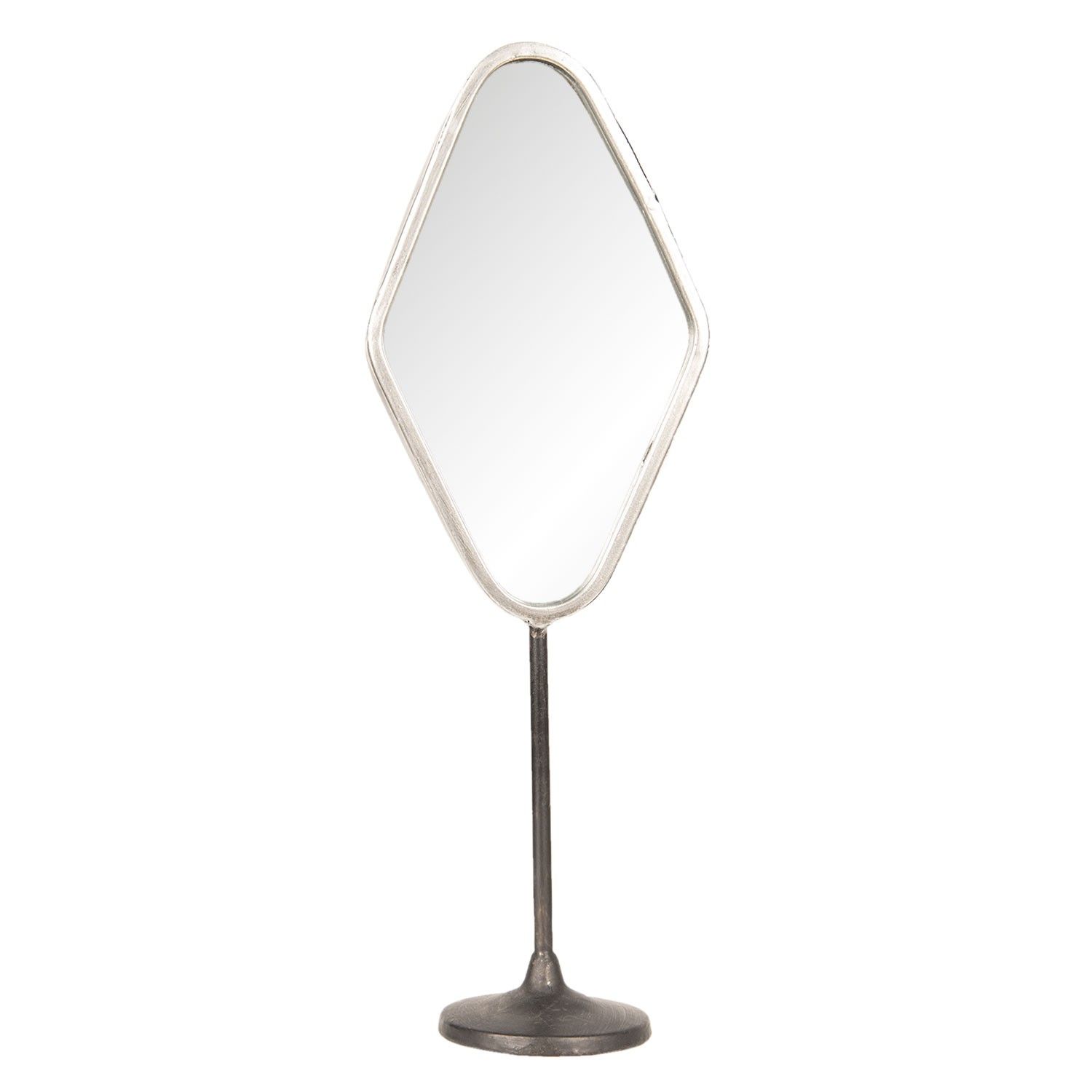 Stříbrné antik kovové stolní kosmetické zrcadlo - 14*9*43 cm Clayre & Eef - LaHome - vintage dekorace