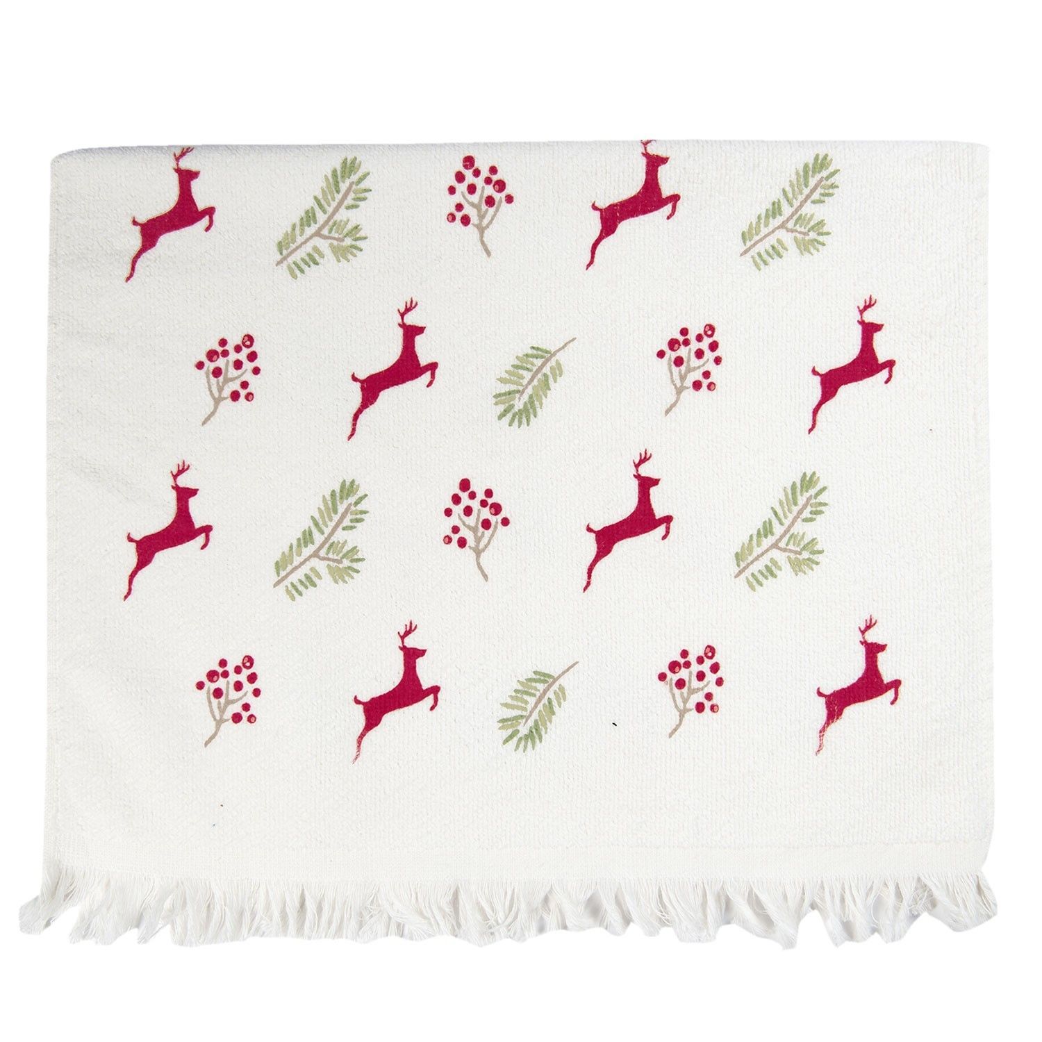Kuchyňský froté ručník s jeleny Deer - 40*60 cm Clayre & Eef - LaHome - vintage dekorace