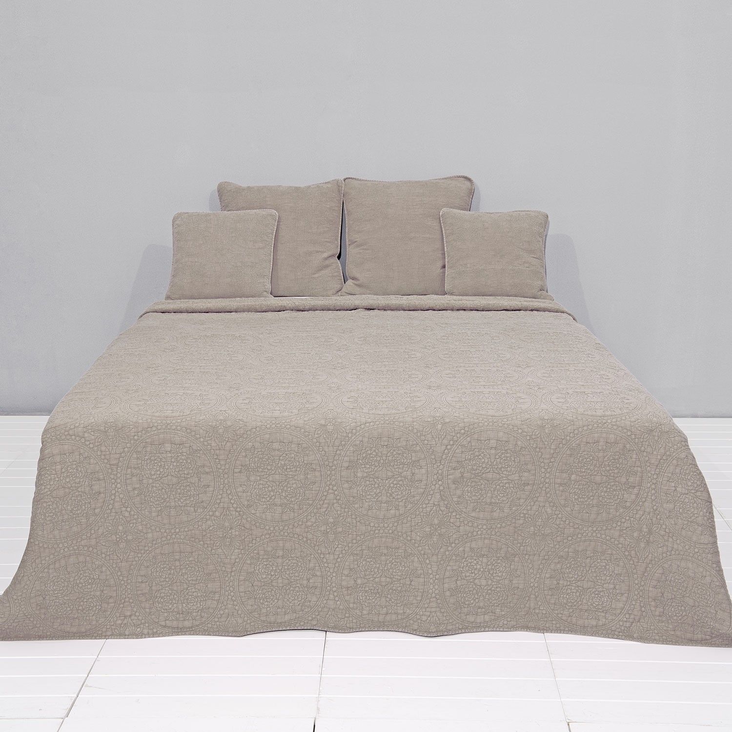 Béžový vintage přehoz na dvoulůžkové postele Quilt 181 - 180*260 cm Clayre & Eef - LaHome - vintage dekorace