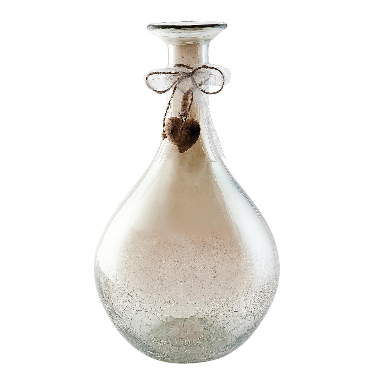 Dekorativní skleněná váza s popraskáním - Ø21*38 cm Clayre & Eef - LaHome - vintage dekorace