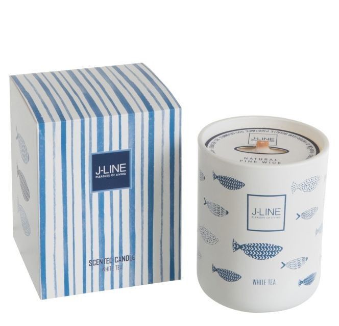 Vonná svíčka Blue Fish White Tea - 80hodin J-Line by Jolipa - LaHome - vintage dekorace