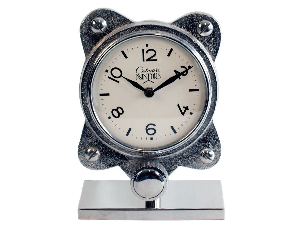 Stolní kovové stříbrné hodiny - 19cm Colmore by Diga - LaHome - vintage dekorace