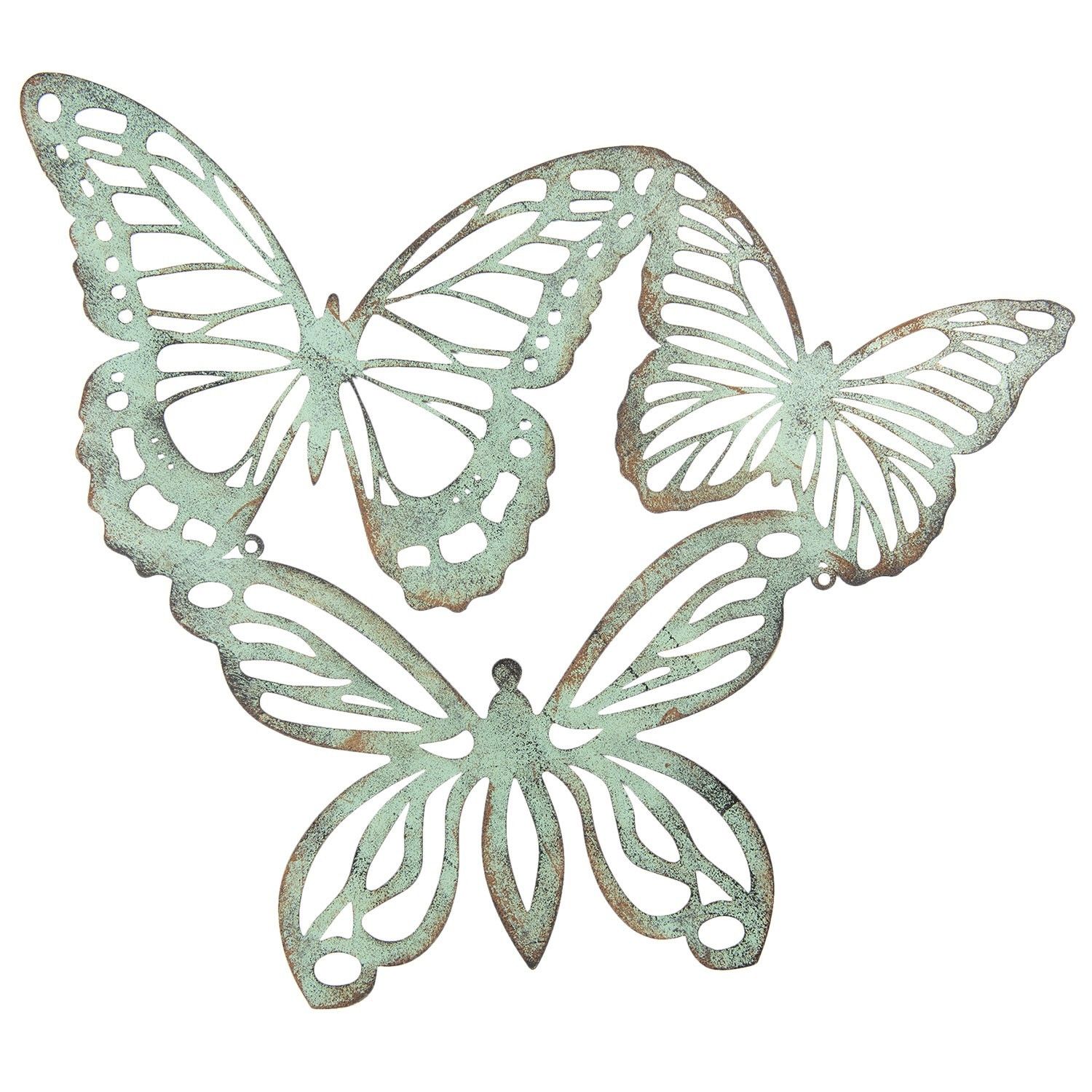 Nástěnná dekorace 3 motýlci - 53*45 cm Clayre & Eef - LaHome - vintage dekorace