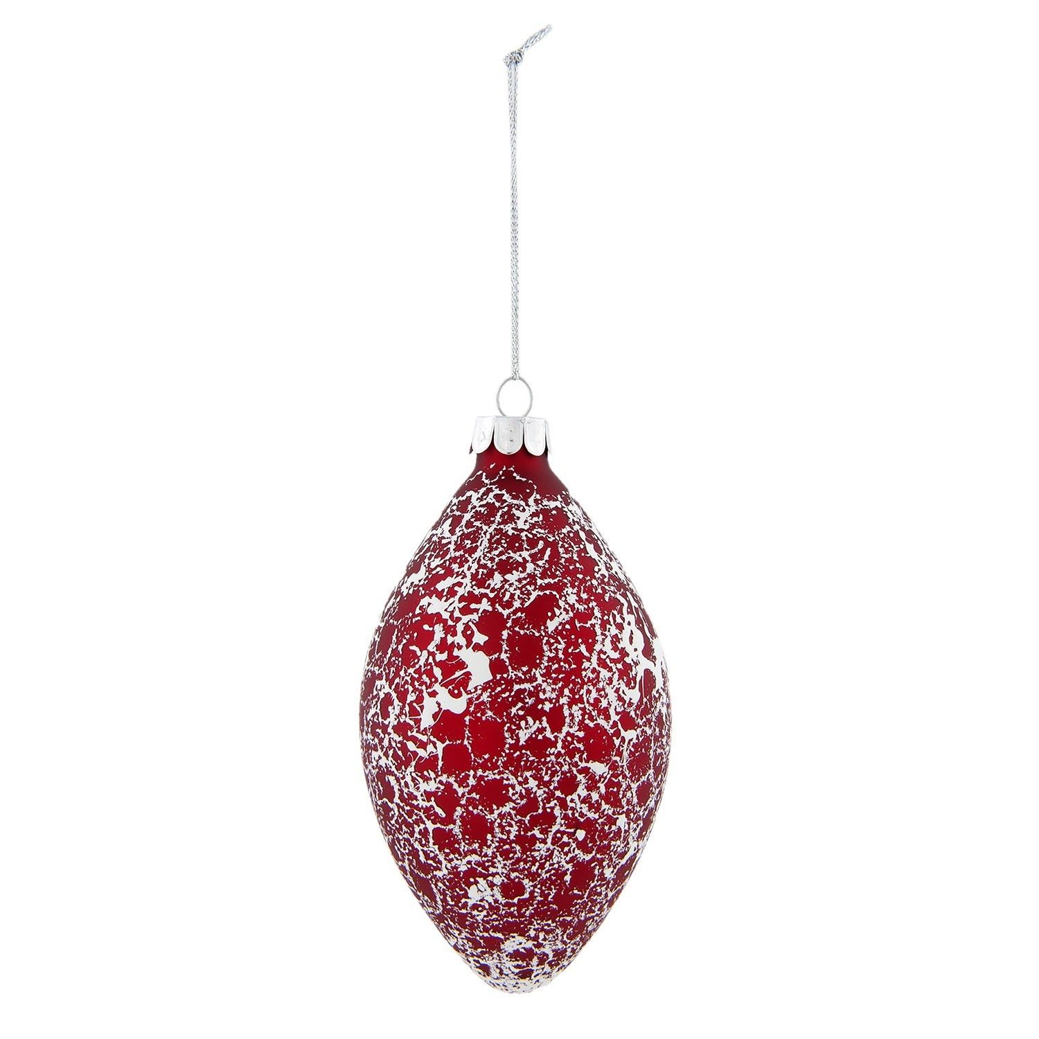 Červená vánoční koule šiška - Ø 7*12 cm Clayre & Eef - LaHome - vintage dekorace