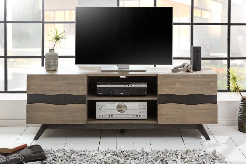 LuxD Designový TV stolek Evolution Grey 160 cm akácie - Estilofina-nabytek.cz