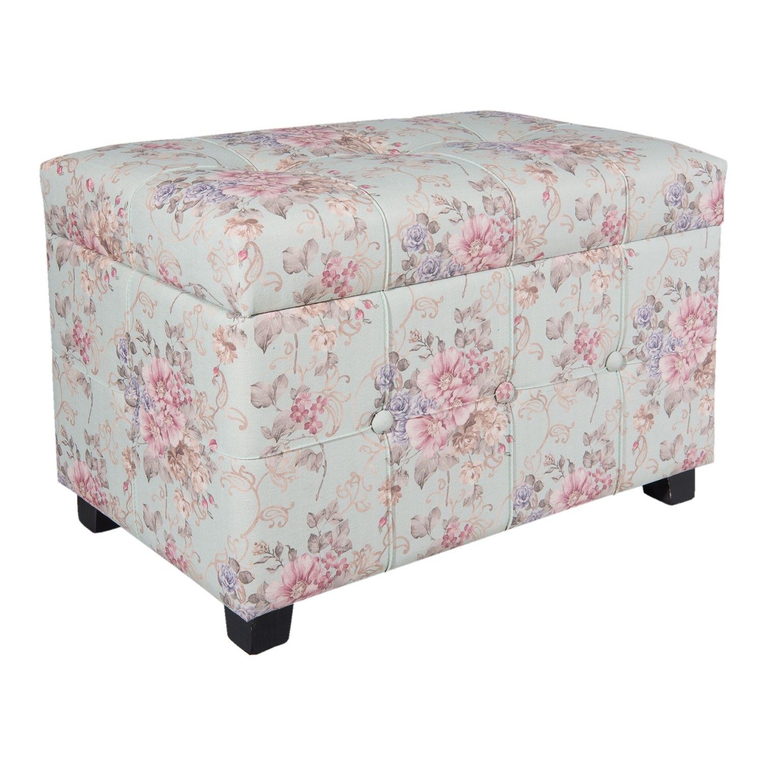 Květovaná stolička, taburet  - 60*36*43 cm Clayre & Eef - LaHome - vintage dekorace