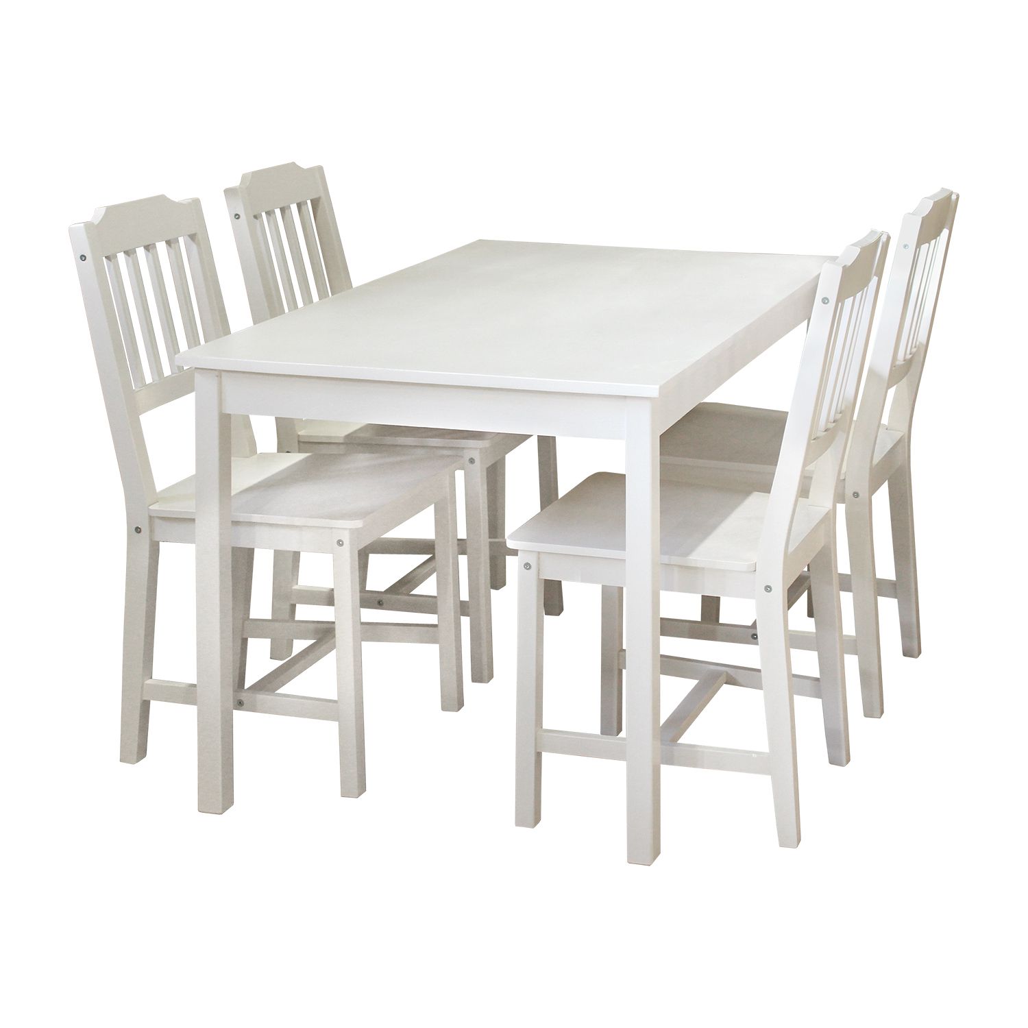 Stůl + 4 židle 8849 bílý lak - IDEA nábytek