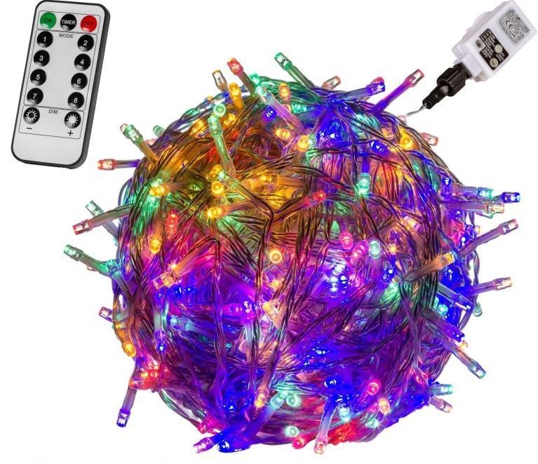 VOLTRONIC® Vánoční LED osvětlení 20 m - barevná 200 LED + ovladač - Kokiskashop.cz