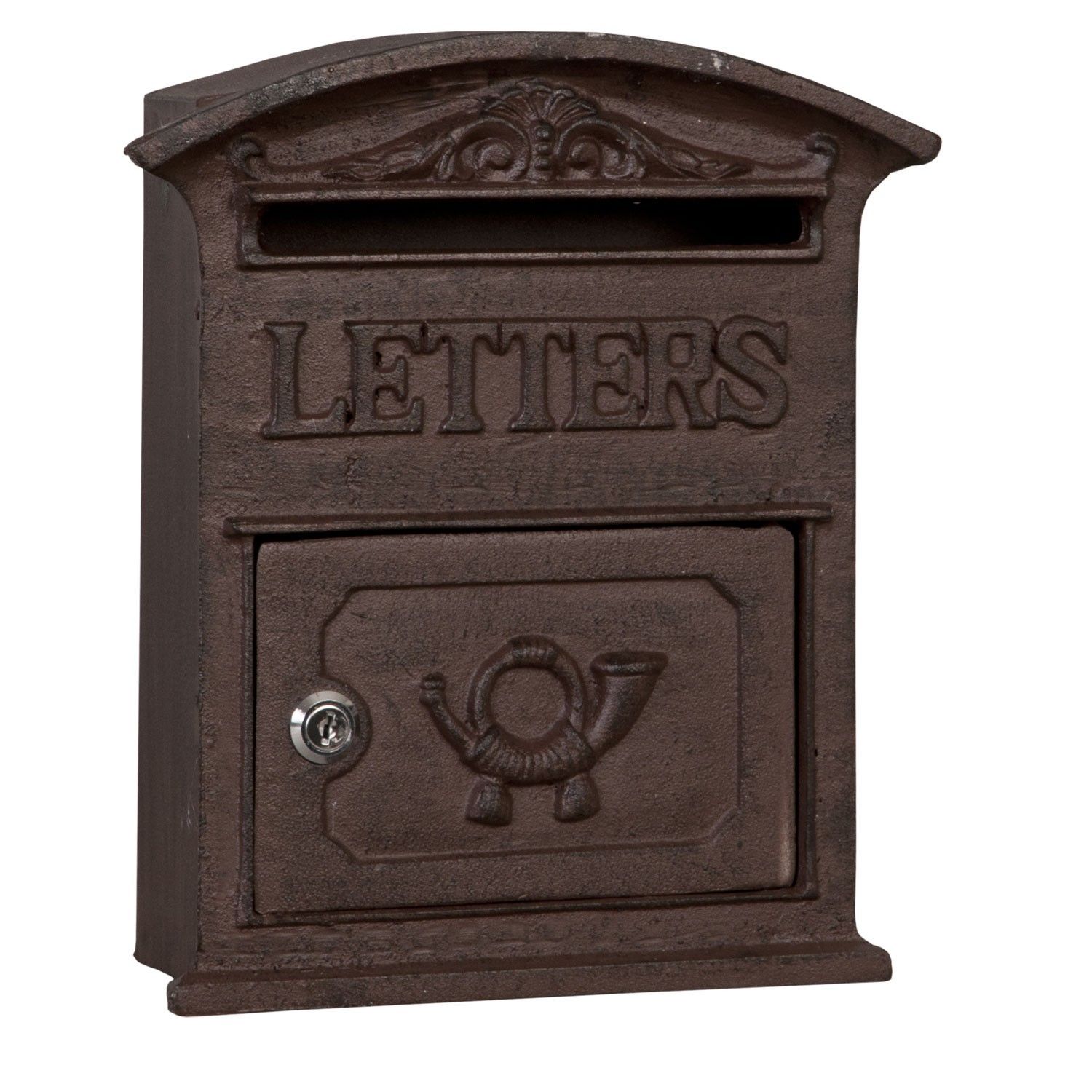 Hnědá poštovní schránka Letters - 27*9*31 cm Clayre & Eef - LaHome - vintage dekorace
