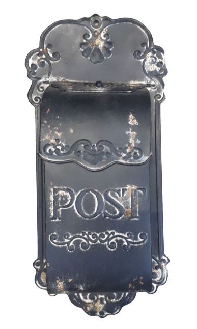 Černá poštovní retro schránka Post - 51*21 cm Ostatní - LaHome - vintage dekorace