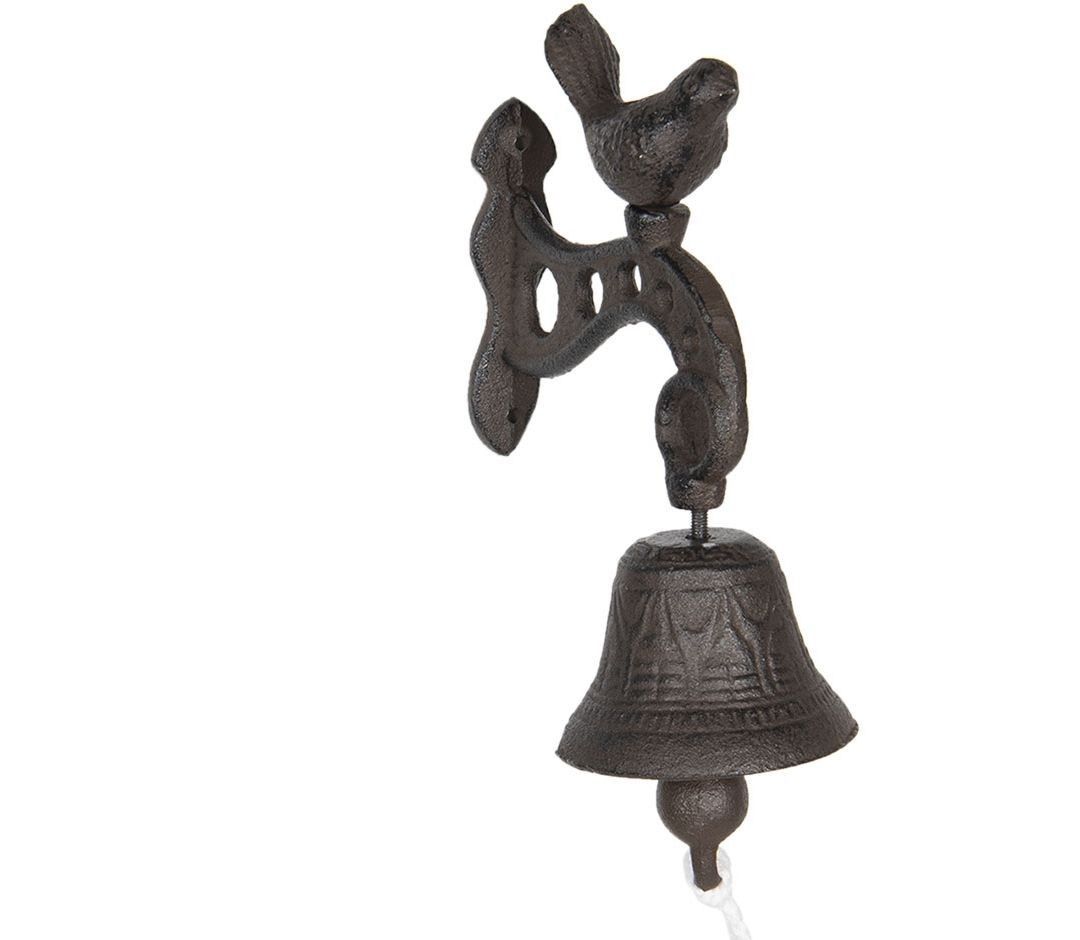 Litinový zvonek s ptáčkem - 8*15*21 cm Clayre & Eef - LaHome - vintage dekorace