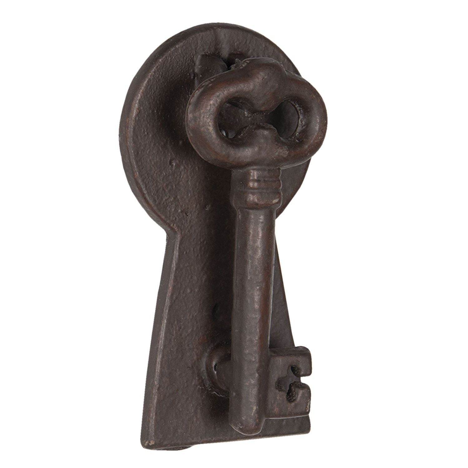 Hnědé litinové klepadlo na dveře klíč Key - 7*3 *13 cm Clayre & Eef - LaHome - vintage dekorace