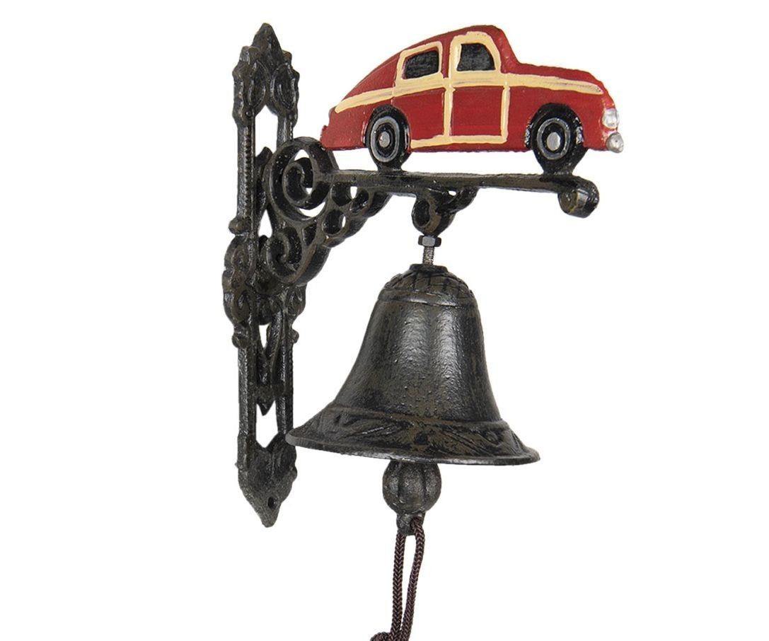 Litinový zvonek s autem Car - 19*11*21 cm Clayre & Eef - LaHome - vintage dekorace