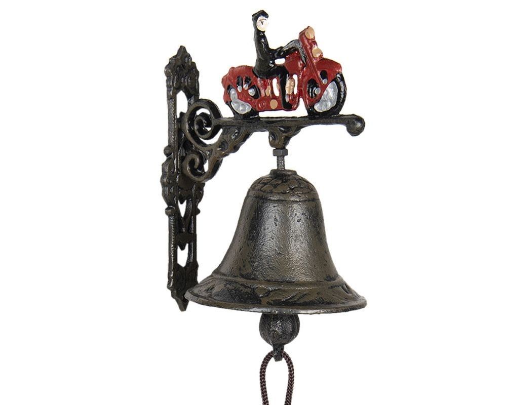 Litinový zvonek s motorkou - 13*10*16 cm Clayre & Eef - LaHome - vintage dekorace
